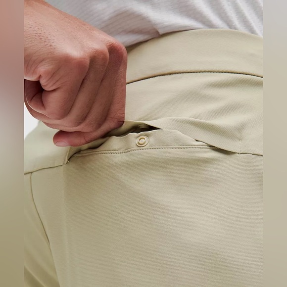 Lululemon commission classic tapered golf pants khaki men’s size 33 activewear - Picture 3 of 16